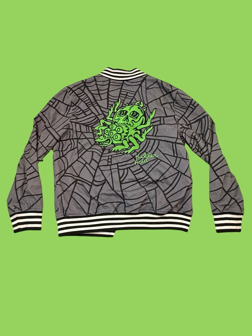 Killer Acid Tangled Web Jacket Cobra Kai Kenny Payne Spiderweb Bomber Medium